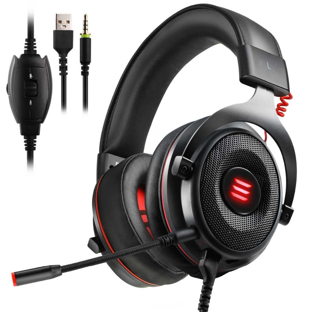 Gaming Wired Over Ear Headphones With Noise Cancelling Mic