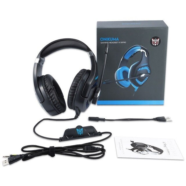 Stereo Wired Gaming Headphones with Mic LED Lights